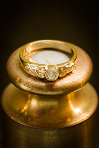 diamond celtic weave ring