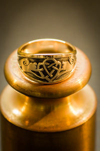 Oxidised Celtic Dog Dress Ring