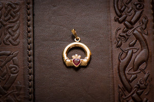 ruby claddagh pendant