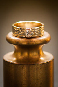 diamond celtic mens ring